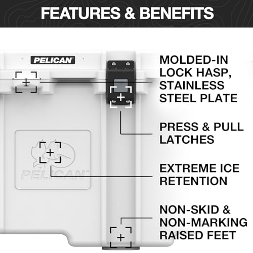 Pelican Elite 50 Quart Cooler (White/Grey)