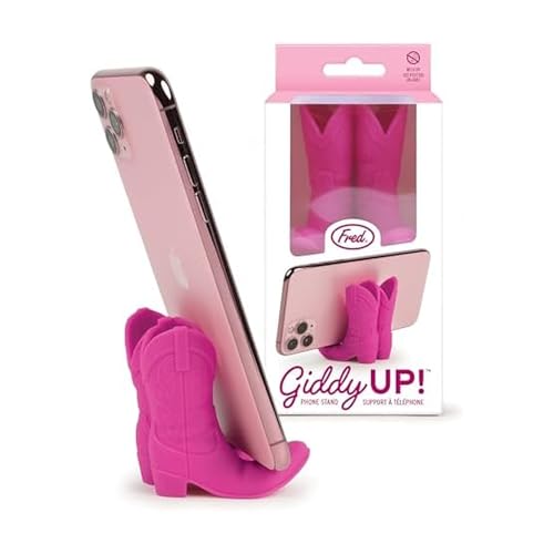 Genuine Fred Giddy UP Phone Stand, Pink, Cowboy Boot Tech Accessory, Fits Most Mobile Smartphones, Grippy Silicone, Fun Cowboy Boot Details