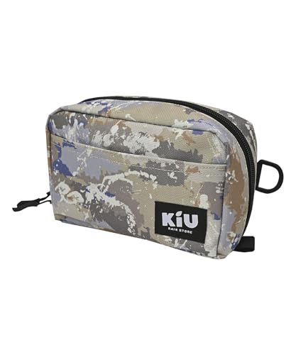 KIU K293-509 Water Repellent Pouch L WR Pouch Large wpc Water Repellent, Waterproof, Carabiner, D-Ring Included, Pouch, Makeup Pouch, Gadget Case, Makeup Pouch, for Work or School Commutes, Outdoors,