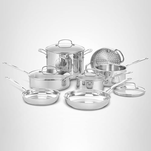Cuisinart 77-11G Stainless Steel 11-Piece Set Chef's-Classic-Stainless-Cookware-Collection