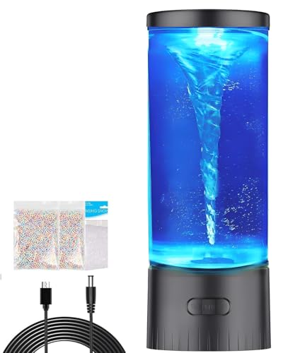 COLORLIFE Twister Water Vortex Lamp, Unique 7-Color Changing LED Night Light, Hurricane Lamp, Cool Novelty Gift for Kids, Men, Women, Ideal for Birthday, Christmas, Home Office Décor