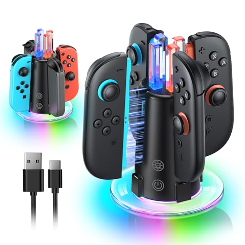 FASTSNAIL Switch Controller Charger for Nintendo Switch 2/1/OLED for Joycon