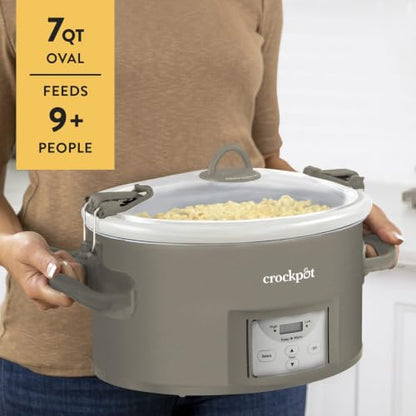 Crockpot® Programmable 7-Quart Cook and Carry Slow Cooker, Grey