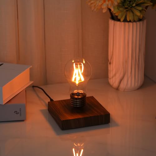 INOVAXION Levitating Lamp, Magnetic Floating Light Bulb with Wooden Base