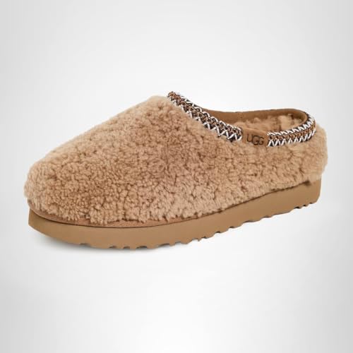 UGG Women's Tasman Maxi Curly Slipper, Chestnut, 10
