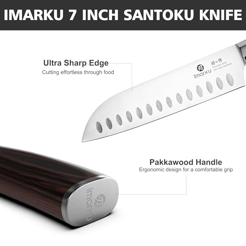 imarku Santoku Knife 7 Inch with Sharp Japanese High Carbon Stainless Steel