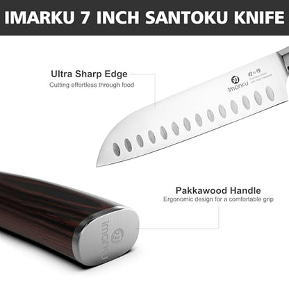 imarku Santoku Knife 7 Inch with Sharp Japanese High Carbon Stainless Steel