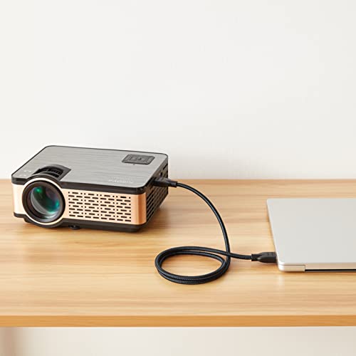 Amazon Basics HDMI Cable 3ft, 4K HDMI 2.0 Cord (18Gbps), Nylon-Braided, 4K@60Hz, 2160p, 48 bit, Compatible with TV/PS5/Xbox/Roku, Black & Blue