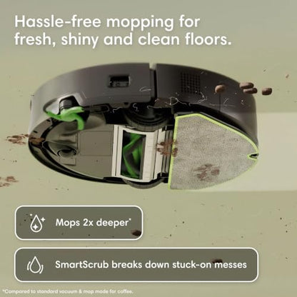 iRobot Roomba 115X Combo Robot Vacuum & Mop, 15,000 Pa, Easy to use, Intense Power-Lifting Suction, LiDAR Navigation, Multiple Cleaning Modes, Avoids Mopping Carpets, Self-Charging