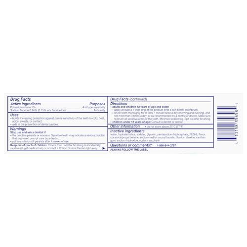 Sensodyne Extra Whitening Sensitive Teeth and Cavity Prevention Whitening Toothpaste, Amazon Exclusive, Cool Mint, Amazon Exclusive- 4 Ounces (Pack of 4)