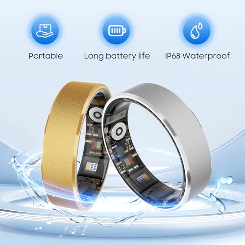 prxxhri 2026 Smart Ring New Health Tracker, IP68 Waterproof, iOS/Android Compatible, Sleep, Exercise & Health Monitoring, No Subscription, 5-Day Battery Life for Women & Men (Rose Gold, 7)