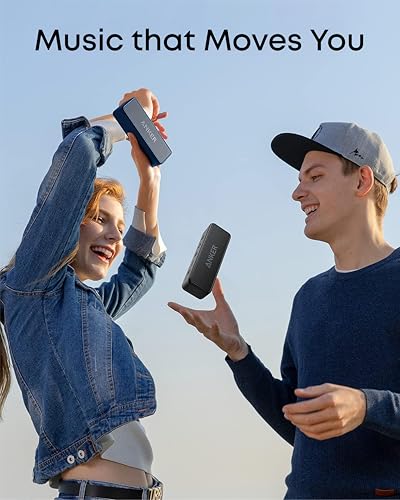 Anker soundcore 2 Portable Bluetooth Speaker, Stereo Sound, IPX7