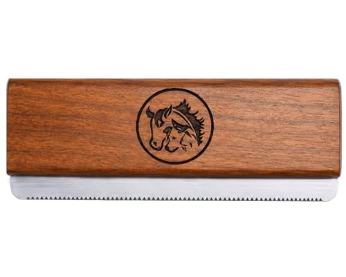 I.N Premium Original Deshedding Grooming Tools for Dogs, Cats & Horse Easy Ergonomic Wooden Groom pro Professional Brush Grooming Tool, Remove painlessly 95 Percent of Lose Hair Fur & Dirt (5 inch)