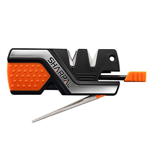 SHARPAL 101N 6-in-1 Pocket Knife Sharpener & Survival Tool – Diamond Sharpening Rod, Fire Starter Ferro Rod, Whistle – Sharpens Straight & Serrated Blades, Repairs & Hones Knives Fathers Day Gift