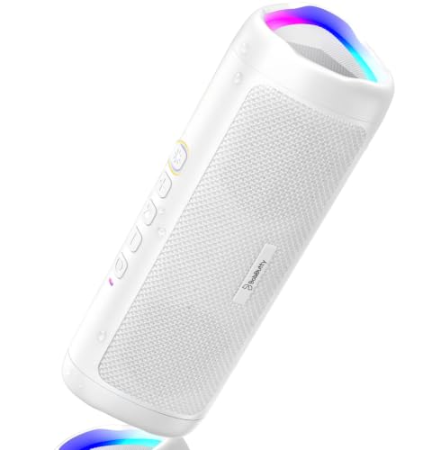 Bluetooth Speaker, 20W HD Sound, Portable Wireless, IPX5 Waterproof, Up to 24H Playtime, TWS Pairing, for Home/Party/Outdoor/Camping/Beach Essentials, Electronic Gadgets, Birthday Gift (White)