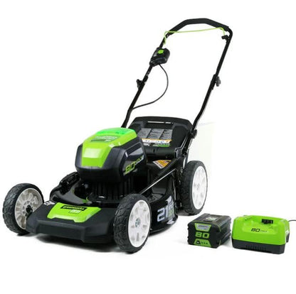 Greenworks 80V 21" Brushless Cordless (Push) Lawn Mower (75+ Compatible Tools), 4.0Ah Battery and 60 Minute Rapid Charger Included