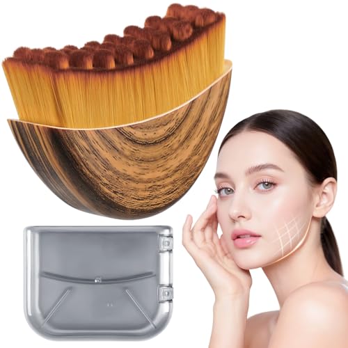 Lymphatic Contour Face Brush, Lymphatic Drainage Massager, Dry Facial Brush for Lymphatic Drainage, Face Sculpting Brush, Portable Ergonomic Gua Sha Tool with Travel Case