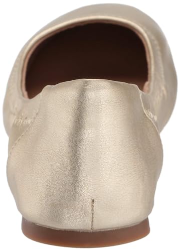 Amazon Essentials Women's Belice Comfortable Slip-On Ballet Flats Shoes, Gold, 6.5 Wide