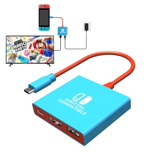 pdobq Switch Dock Switch Docking Station for Nintendo, Portable Switch2 TV Adapter Support 4K/60HZ TV Mode Compatible Steam Deck/Switch OLED, Travel Dock with HDMI2.0 USB3.0 Port