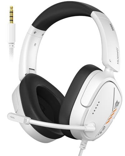 NUBWO HG04L Gaming Headset for PS5/PS4, Xbox Series X|S/Xbox One, Switch – 250g Lightweight, Clear Unidirectional Mic, Soft Memory Earmuffs, 3.5mm Jack for Gaming & Work (Splitter not Included)