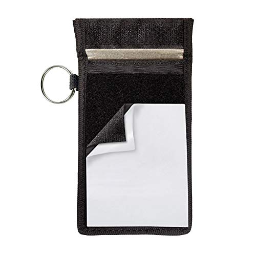 Lucky Line RFID Signal Blocking Key Hider Pouch Wallet with Adhesive & Velcro, Anti-Theft Storage Key FOB Battery Saver Credit Card Identity Protection (91801)