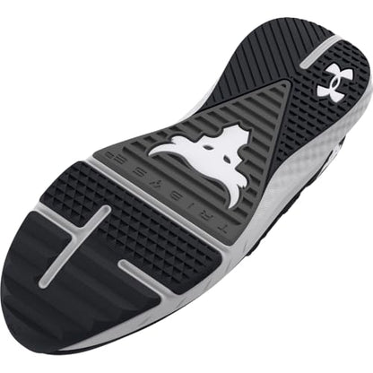 Under Armour Men's Project Rock Blood Sweat Respect 4, (001) Black/Castlerock/White, 9.5, US