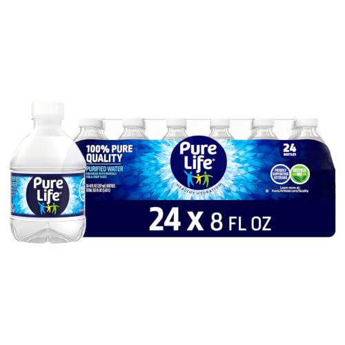 Pure Life Purified Bottled Water - 24 Pack, Mini 8 Fl Oz Bottles