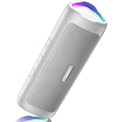 Bluetooth Speaker, 20W HD Sound, Portable Wireless, IPX5 Waterproof, Up to 24H Playtime, TWS Pairing, for Home/Party/Outdoor/Camping/Beach Essentials (Grey)