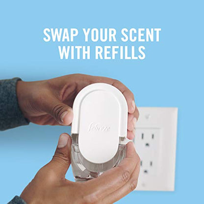 Febreze Plug in Air Fresheners, Linen & Sky Scent, Odor Eliminator for Strong Odors, 1 Warmer + 2 Oil Refills