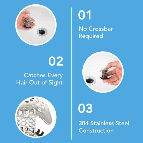 SinkShroom Ultra Revolutionary Bathroom Sink Drain Protector, Stainless Steel