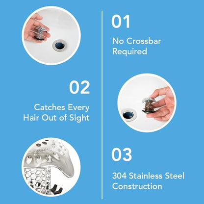 SinkShroom Ultra Revolutionary Bathroom Sink Drain Protector, Stainless Steel
