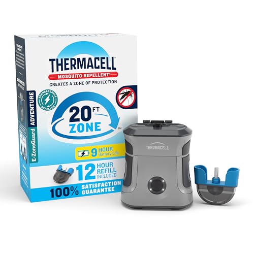 Thermacell E-ZoneGuard Adventure Rechargeable Mosquito Repeller with 20-Foot Zone of Scientifically Proven Outdoor Protection; 9-Hr Battery; 12-Hr Refill; Bug Spray Alternative; DEET-Free