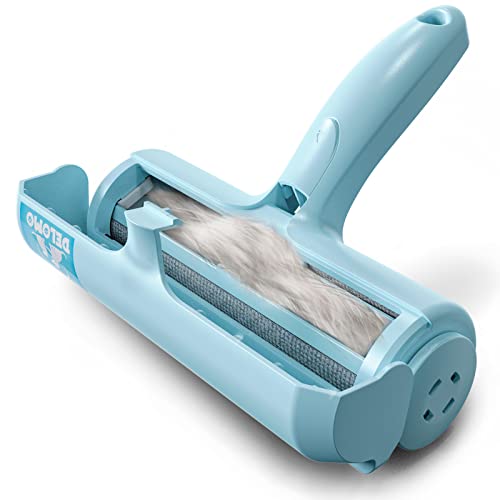 DELOMO Pet Hair Removal Tool, Pet Hair Remover - Lint Roller for Pet Hair - Cat and Dog Hair Remover for Couch, Furniture, Carpet, Car Seat, Reusable Lint Roller with Fur Bin, Pet Owner Essential