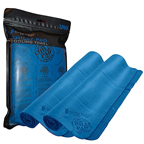 FROGG TOGGS Chilly Pad Cooling Towels, Blue - 2 Pack, 33"x13"