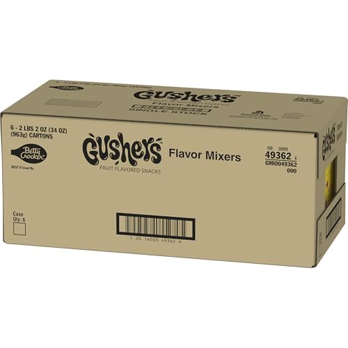 Gushers Flavor Mixers Fruit Snacks, Variety Snack Pack, Gluten-Free, 8 Pouches, 4.25 oz Each (Pack of 6)