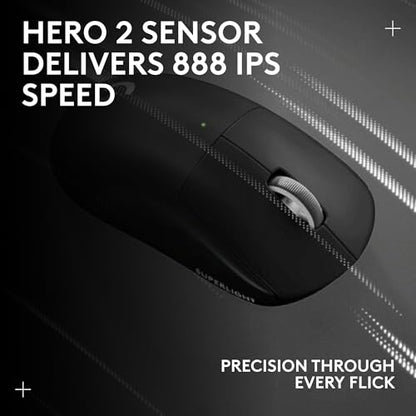 Logitech G PRO X SUPERLIGHT 2 Wireless Gaming Mouse, 60g Pro-Grade with 5 Programmable Buttons, 44k DPI Sensor, 8kHz Report Rate, USB-C Charging for PC/Mac - Black