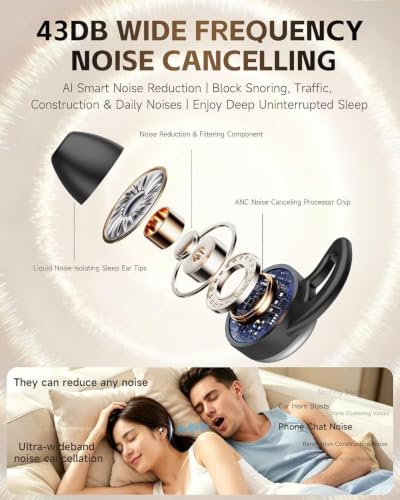 Paekole Sleep Earbuds for Side Sleepers, Ultra Mini Bluetooth Sleep Buds
