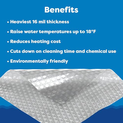 In The Swim 20' x 40' Ultra Silver Rectangle Solar Pool Cover 16 Mil for Solar Heating Above Ground Pools and Inground Pools