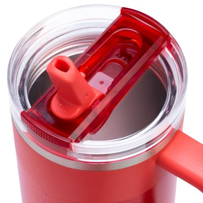 Stanley Quencher ProTour Flip Straw Tumbler with Leakproof Lid 40 oz | Built-In Straw and Handle | Cup Holder Compatible for Travel | Insulated Stainless Steel Cup | BPA-Free | Hot Coral Fade