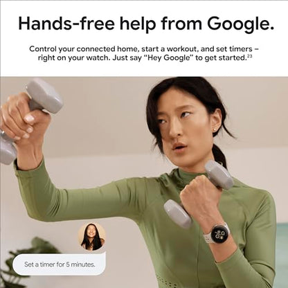 Google Pixel Watch 2 (Previous Model) with the Best of Fitbit - Heart Rate Tracking, Stress Management, Safety Features - Android Smartwatch - Champagne Gold Aluminum Case - Hazel Active Band - LTE