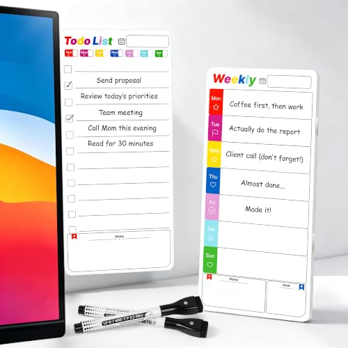 Office Supplies Desk Accessories 2pcs Computer Monitor Magnetic Memo Board