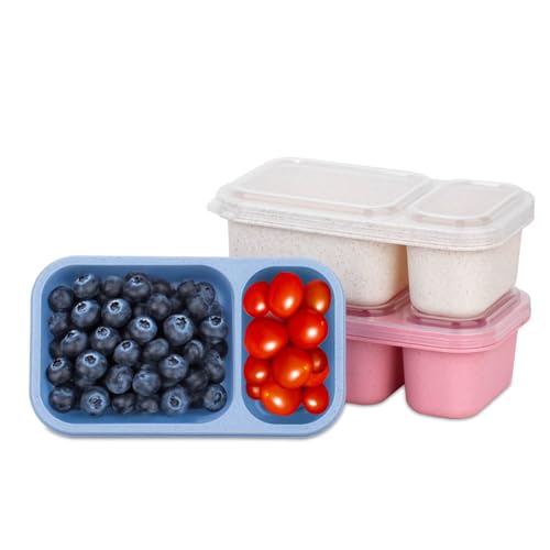 DOSEWART 2-Compartment Reusable Snack Containers with Lids