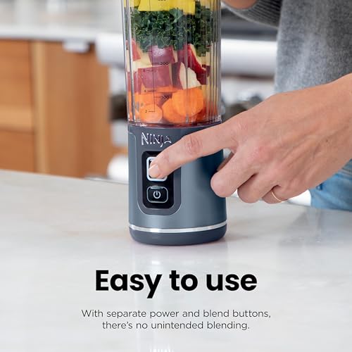 Ninja Blast Portable Blender, Cordless, 18oz Vessel, Denim Blue, BC151ND | USB-C rechargeable, cordless blending anywhere. BlastBlade crushes ice & frozen fruit. Leakproof sip lid, dishwasher safe.