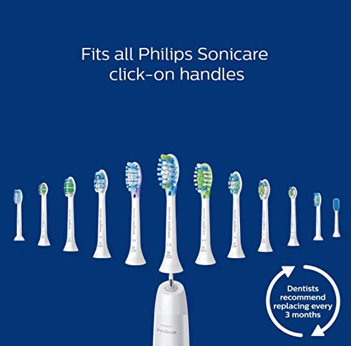Philips Sonicare W DiamondClean - Genuine Replacement Electric Toothbrush Heads, Black, 4 Pack One Year Supply, HX6064/95