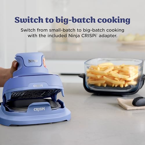 Ninja | Air Fryer | Crispi 4-in-1 Portable Cooking System | 4QT & 6 Cup Glass Containers, Crisper Plates & Storage Lids Included | Microwave, Freezer & Dishwasher Safe | Frosted Lilac | FN101PR