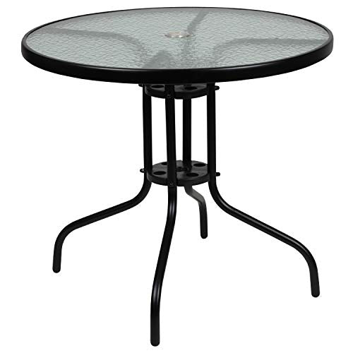 Flash Furniture Nantucket 6 Piece Red Patio Garden Set with Table, Umbrella and 4 Folding Chairs