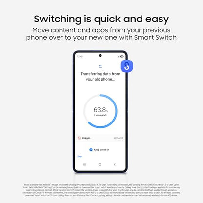 Samsung Galaxy Z Flip7 Cell Phone, 256GB AI Smartphone, Unlocked Android, high-res 50 MP Camera, Powerful Processor, Long Battery Life, 2025, US 1 Yr Manufacturer Warranty, Blue Shadow