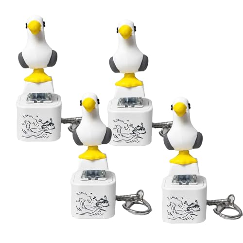 Seagull Mine Sound Button Keychain, Rechargeable Fidget Clicker with Real Sound & LED Light, Funny Interactive Desk Stress Relief Toy Gifts for Adults (2 Pcs)