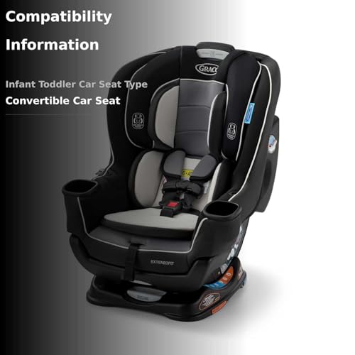 Graco Extend2Fit Convertible Baby Car Seat, Rear and Forward Facing, Adjustable Extension Panel for Extra Legroom, Gotham
