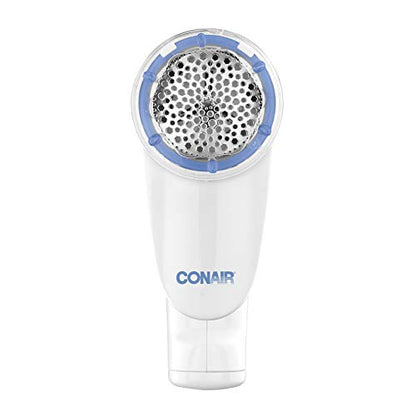 Conair Fabric Shaver and Lint Remover, Battery-Operated Portable Clothes Shaver with 3 Settings, Fuzz Remover for Sweaters, Clothing and Furniture, Large 2-Inch Shaving Head, White